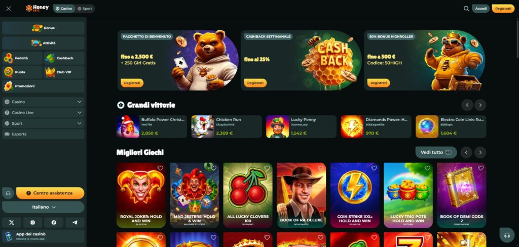 Honeybetz casinò online
