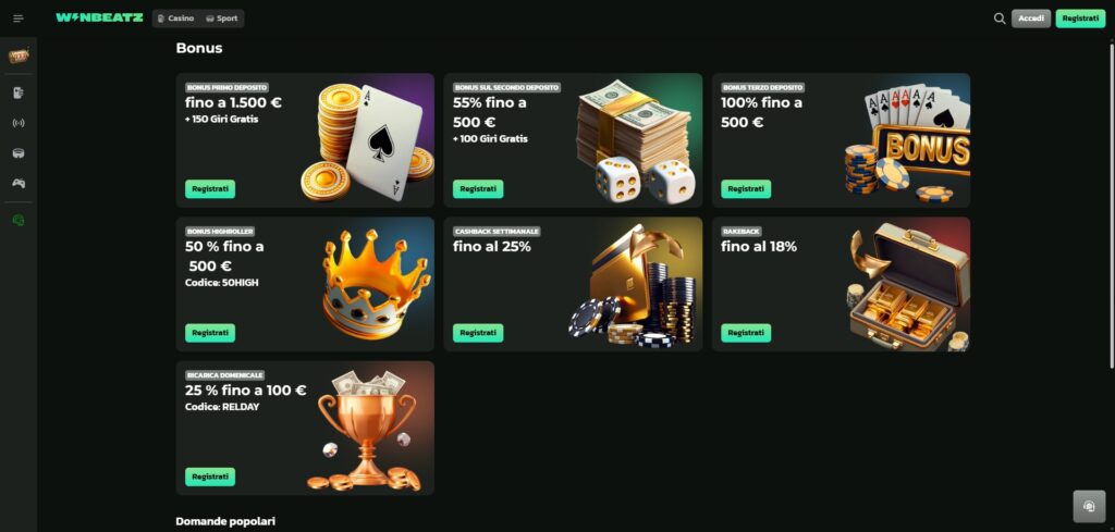 Winbeatz bonus di benvenuto